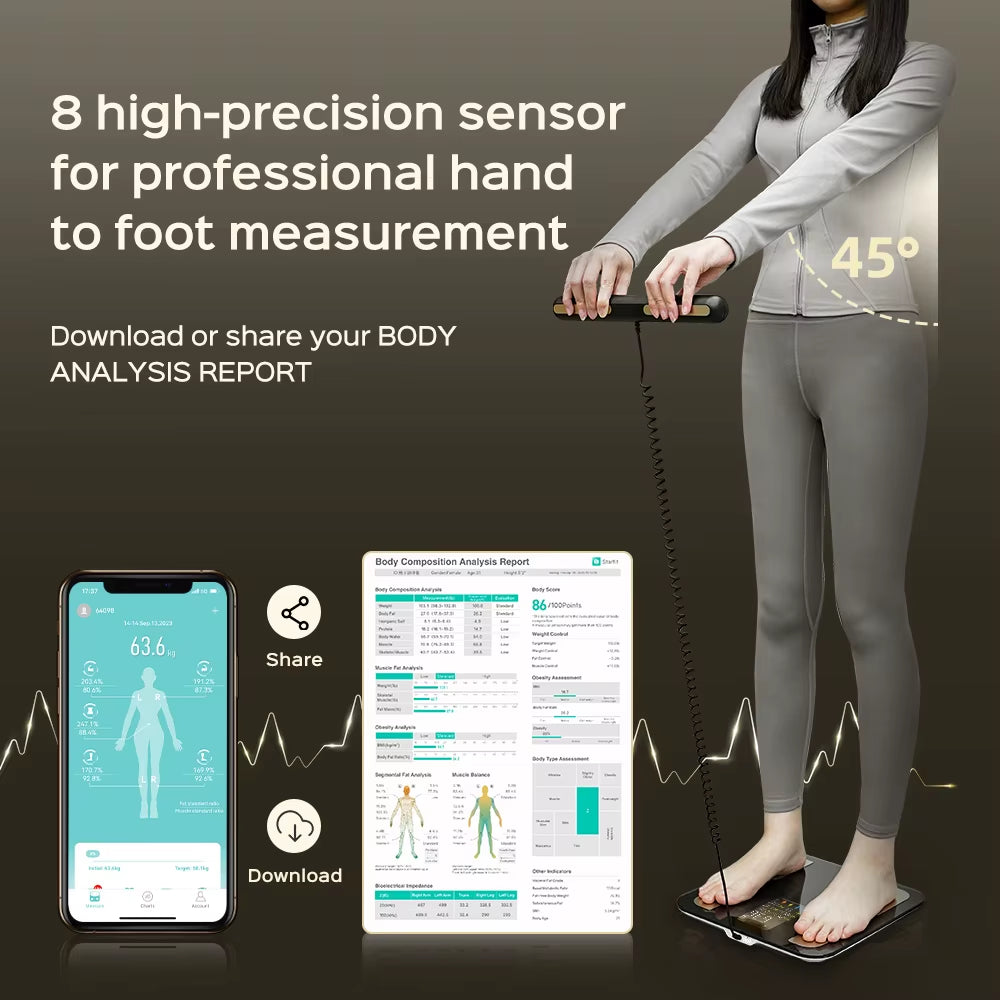 Smart Bioimpedance Scale New Smart Body Composition Scale Digital Scale Body Fat Weight Scale Balance Bioimpedance Scale