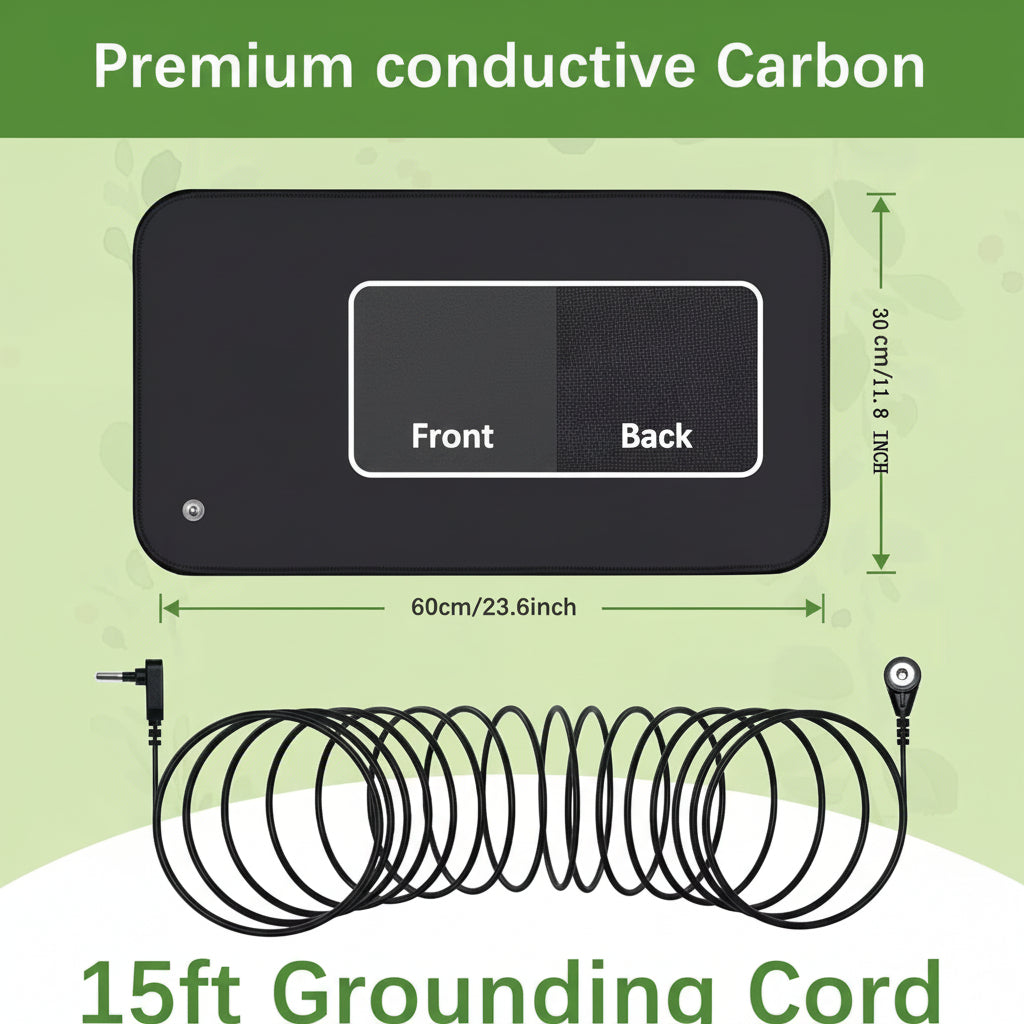 30X60CM Earthing Mat Grounding，Pad Grounding Mat for Desk for Improves Sleep,Enhanced Circulation,Reduces Inflammation & Pain