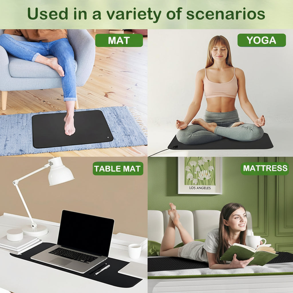 Grounding Mat, 15.7" X 23.6" Earthing Mat Grounding Pad for Improves Sleep,Stress Relief,Enhanced Circulation, Balanced Energy, Reduce Pain and Inflammation