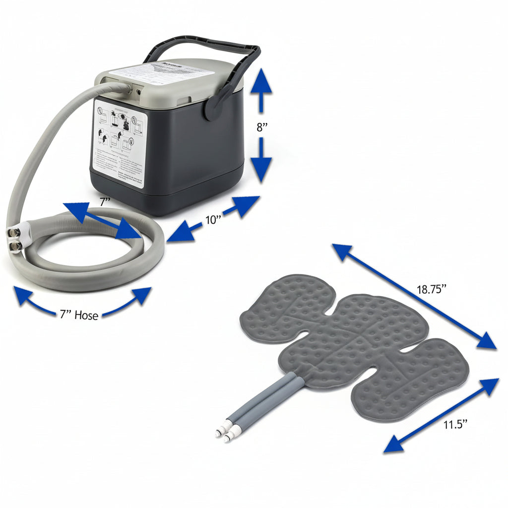 Cold Rush Compact Therapy Machine System with Left Hip Pad - Ergonomic Ice Machine, Adjustable Wrap - Quiet, Lightweight Cryotherapy Freeze Kit - Ice Pack for Hip Replacement Surgery