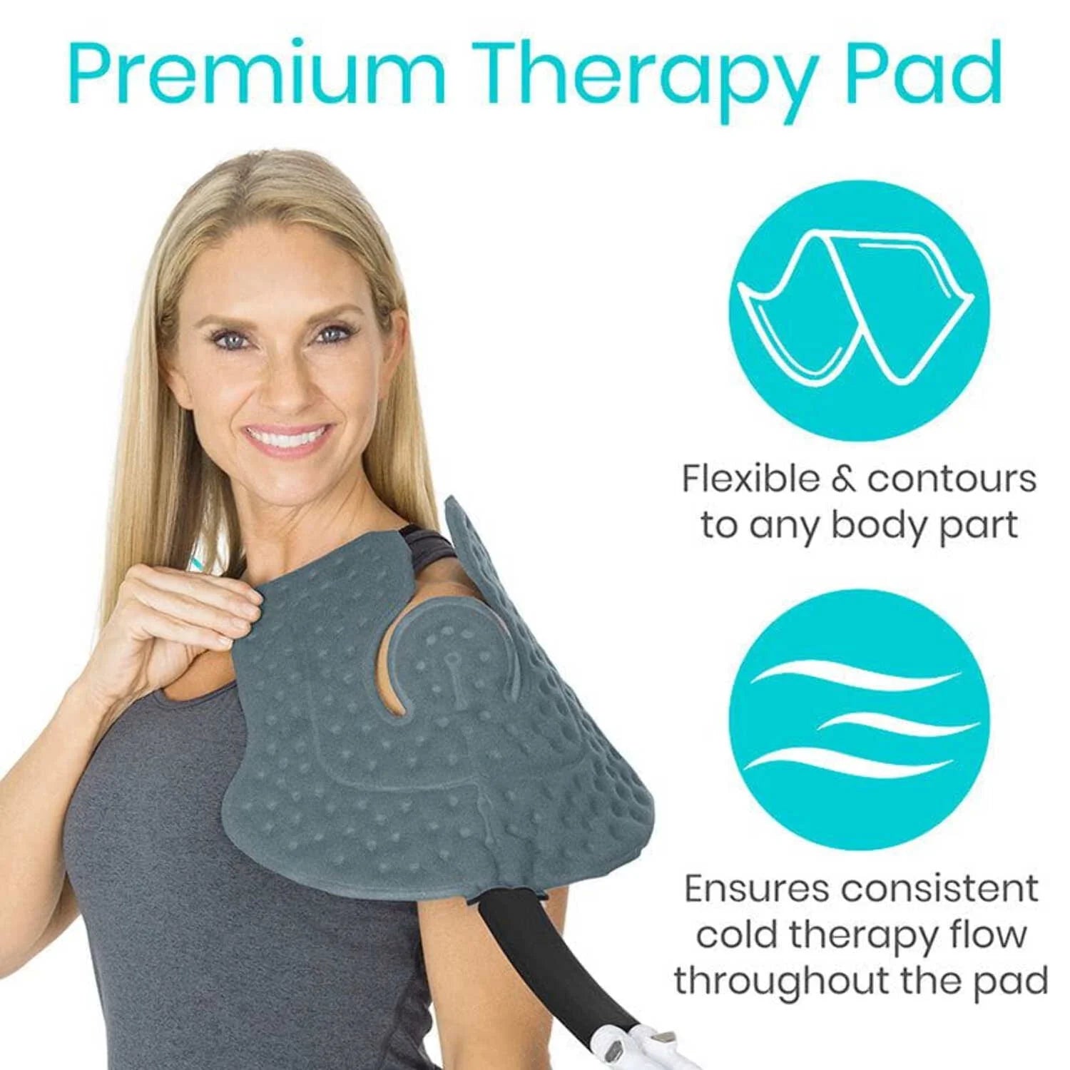 Ice Machine for Knee & Shoulder Post-Surgery – Cold Therapy for Knee & Hip Replacement – Large Cryotherapy Pad with Quiet Pump – Flexible Cuff for Ankle, Back, Leg, Cervical, ACL