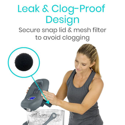 Ice Machine for Knee & Shoulder Post-Surgery – Cold Therapy for Knee & Hip Replacement – Large Cryotherapy Pad with Quiet Pump – Flexible Cuff for Ankle, Back, Leg, Cervical, ACL