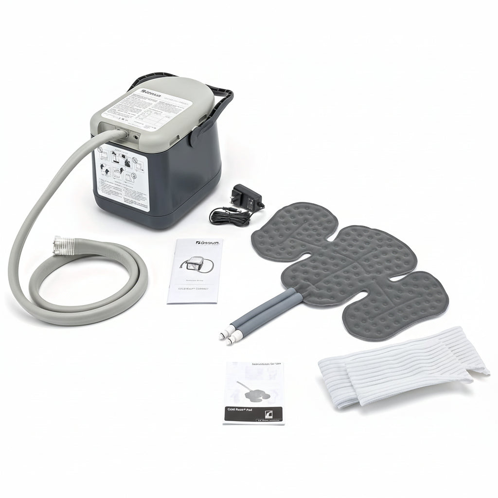 Cold Rush Compact Therapy Machine System with Left Hip Pad - Ergonomic Ice Machine, Adjustable Wrap - Quiet, Lightweight Cryotherapy Freeze Kit - Ice Pack for Hip Replacement Surgery