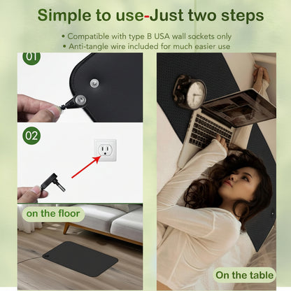 Grounding Mat, 15.7" X 23.6" Earthing Mat Grounding Pad for Improves Sleep,Stress Relief,Enhanced Circulation, Balanced Energy, Reduce Pain and Inflammation